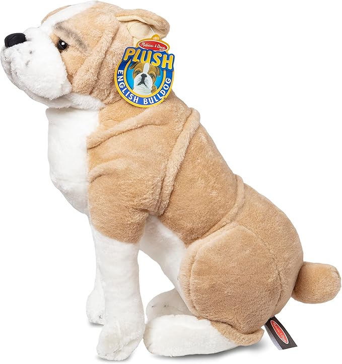 Melissa & Doug Giant English Bulldog - Lifelike Stuffed Animal (nearly 2 feet tall)