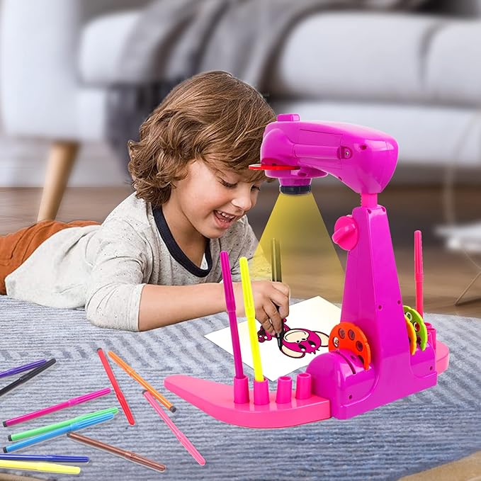 Drawing Projector for Kids Toy,smart art sketcher projector kid toys, with 32 Slide Cartoon Patterns and 12 Color Brush, Adjustable Pattern Size,Suitable for Children to Learn to Draw and Sketch