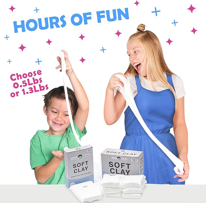 Original Stationery Soft Clay for Slime Making, Moldable Modeling Clay for Kids, Add to Glue and Shaving Foam for Butter Slimes, 1.3 Lbs/600g, Fun Easter and Birthday Gift, Slime Mix Ins Supplies