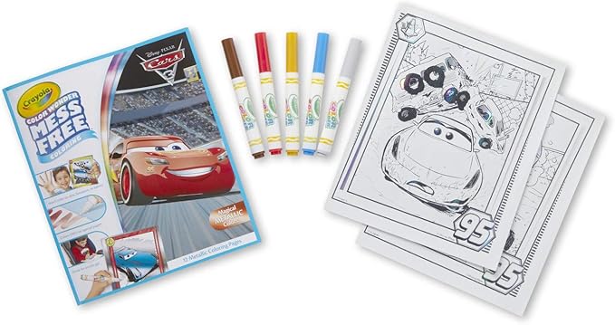 Crayola Color Wonder Cars 3, Mess Free Coloring, 12 Pages, 75-2450
