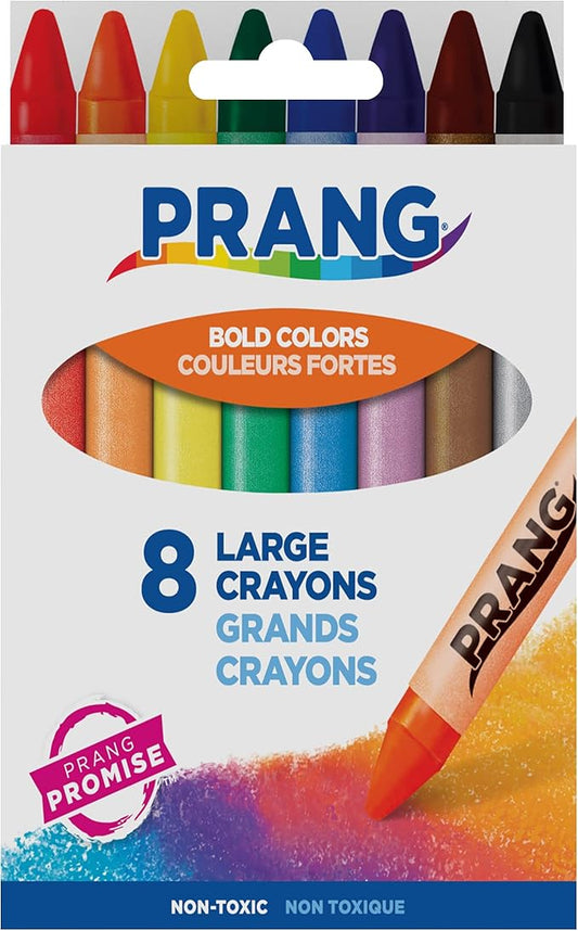 Prang Crayons, Assorted Colors, Large Size, 8 Count