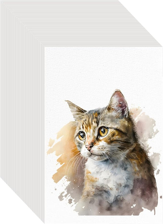150PCS 4x6 Watercolor Paper Bulk, 140lb/300g Cold Press Thick Water Color Paper Pad for Kid Child Adult, White Art Paper for Drawing Painting Markers Gouache, Textured Cotton Paper Sheets