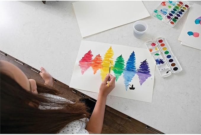 Prang® Washable Watercolors 8-Color Set With Brush, Assorted Colors