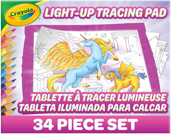 Crayola Light Up Tracing Pad - Pink, Writing & Drawing Art Kit for Kids, Kids Toys & Games, Tracing Light Box, Easter Gifts for Girls & Boys, 6+ [Amazon Exclusive]