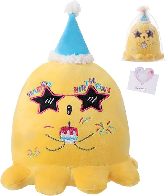 Octopus Stuffed Animal Brithday Gift - Soft Huggable Birthday Plush, Colorful Tentacles, Perfect for Ocean Octopus Lovers, Kids' Pillow, 10 Inch