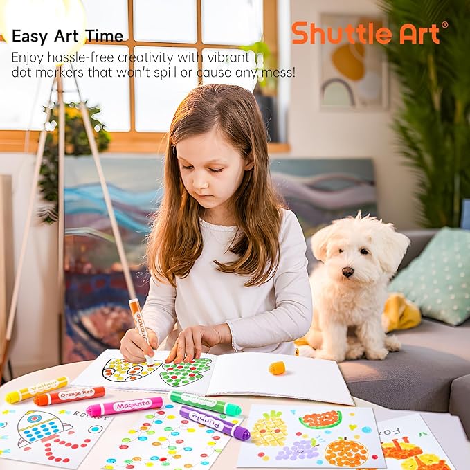 Shuttle Art Dot Markers, 15 Colors Washable Markers for Toddlers,Bingo Daubers Supplies Kids Preschool Children, Non Toxic Water-Based