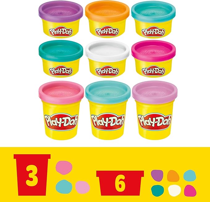 Play-Doh Make 'n Style Ponies Playset, My Little Pony Figures, 9 Colors, Kids Arts & Crafts Set, Preschool Toys, Easter Gifts for Girls & Boys, Ages 3+ (Amazon Exclusive)