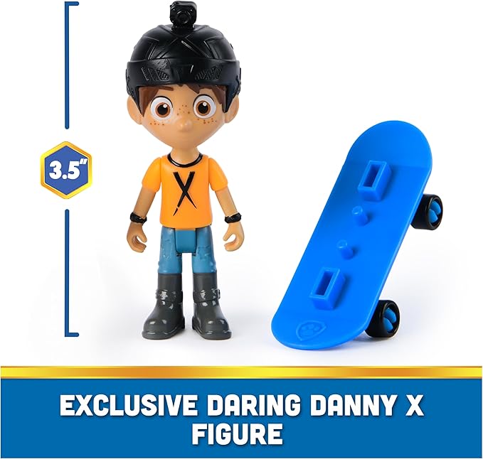 Paw Patrol Marshall & Daring Danny X Figures Set with Skateboard, Kids Toys for Boys and Girls Ages 3 and Up