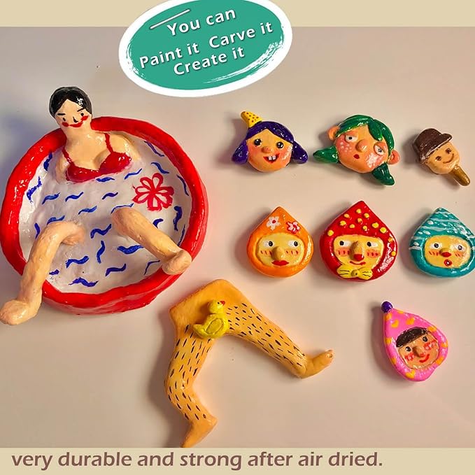 ReArt Stone Air-Dry Clay Modelling, 2.2 pounds Ideal for Beginners and Advanced Sculptors All-Purpose Modeling Clay (White)