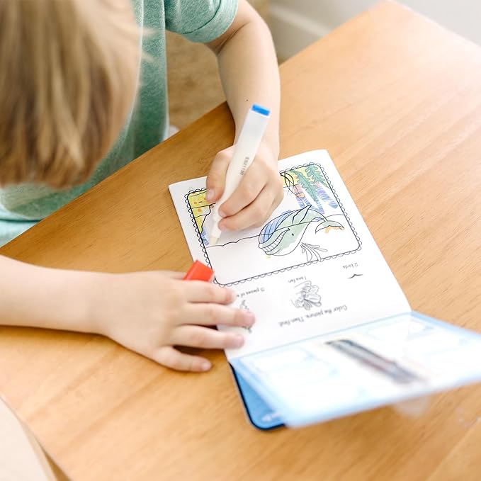 Melissa & Doug On the Go ColorBlast! Activity Book: Sea Life - 24 Pictures and No-Mess Pen - FSC Certified