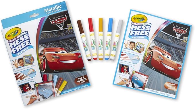 Crayola Color Wonder Cars 3, Mess Free Coloring, 12 Pages, 75-2450