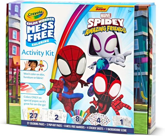 Crayola Color Wonder Spidey and His Amazing Friends Kit, Mess Free Coloring, Spiderman Coloring Pages & Stickers, Spiderman Toy, Kids Gift