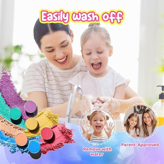 Kids Makeup Sets for Girls - Washable Real Cosmetics Set with Jewelry-Making for Children, Ocean Princess Dress-Up Makeup Bracelet Kits, Ideal Winter Birthday Gift for 4-12 Year Olds (Blue)