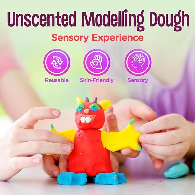 Hygloss Dough - Bulk 6-Color Assortment - Safe & Non-Toxic Modelling Dough for Arts & Crafts, Learn- 6 Colors, 5 Lb. Each
