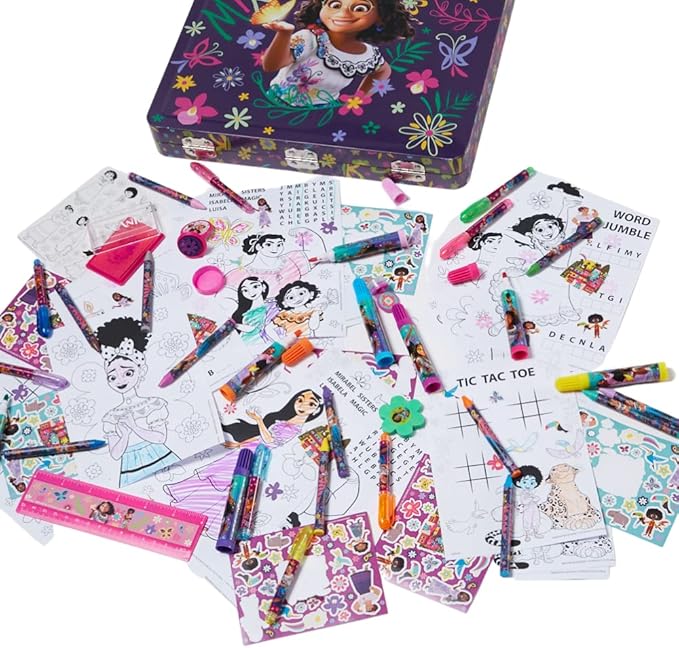 Disney Encanto Deluxe Activity Set for Kids with Carrying Tin, Coloring Sheets, Stickers, & Art Supplies, 500+ Pieces