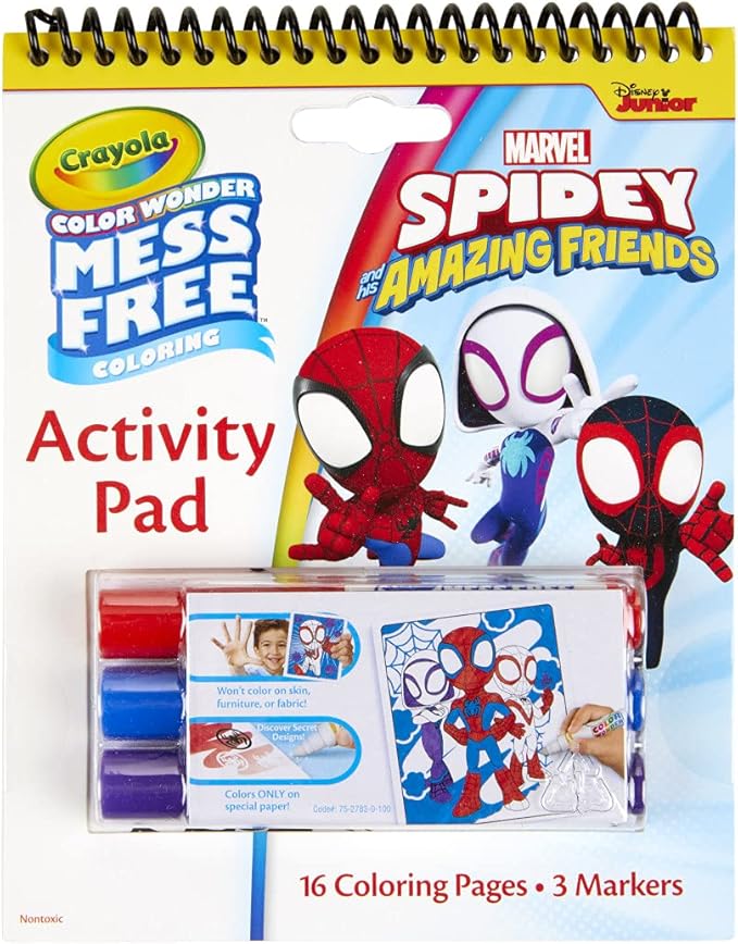 Crayola Color Wonder Activity Pad, Spiderman Coloring Pages & Mess Free Mini Markers, Gift