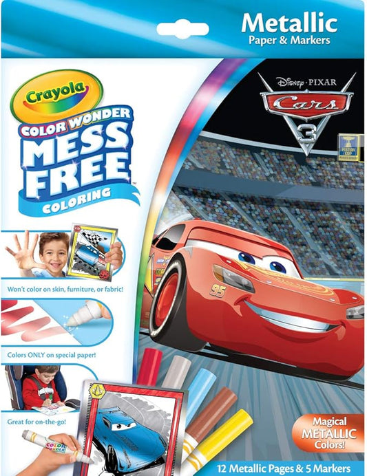 Crayola Color Wonder Cars 3, Mess Free Coloring, 12 Pages, 75-2450