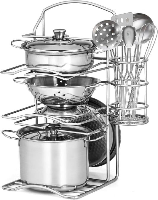12Pcs Kids Pots and Pans Playset, Pretend Play Kitchen Set Toy Stainless Steel Pots and Pans Cooking Toys Accessories for Kids Toddler Age 3 Years Old