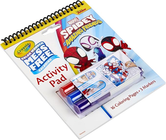 Crayola Color Wonder Activity Pad, Spiderman Coloring Pages & Mess Free Mini Markers, Gift