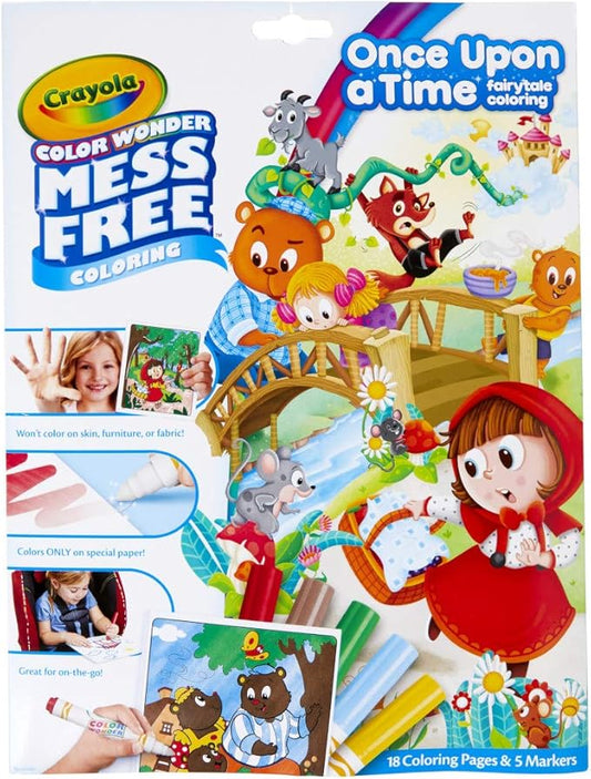 Crayola Color Wonder Fairytales (18 Pages), Mess Free Coloring for Kids & Toddlers, Kids Gifts, Invisible Ink Markers, Ages 3+