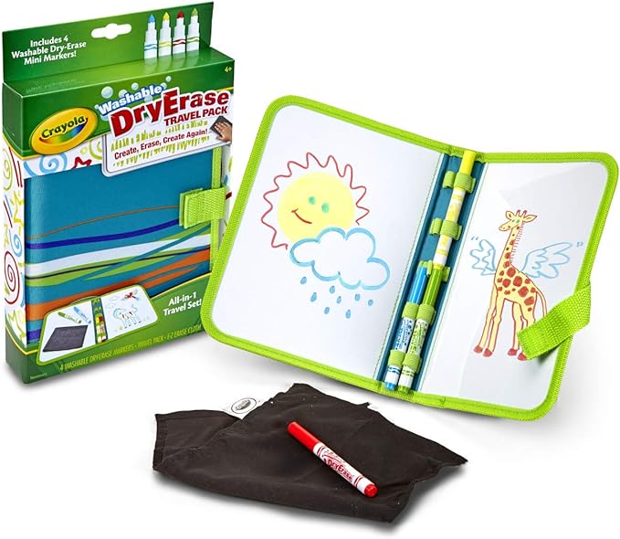 Crayola Washable Dry Erase Travel Pack, Whiteboard for Kids, Ages 4, 5, 6, 7
