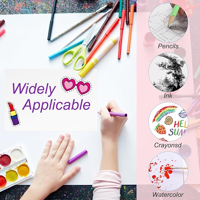 PATIKIL 100 Sets Pure Cotton Watercolor Cards 140lb/300 GSM Postcards with Envelopes for Art Painting Creative Thank Notes, 5x7 Inch