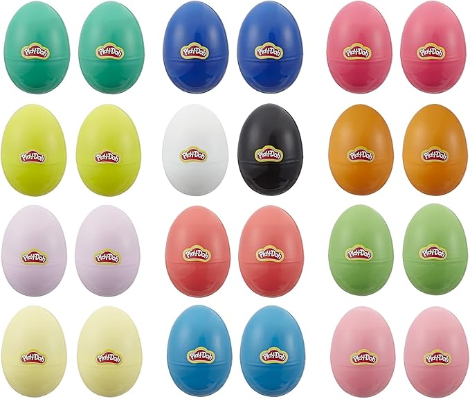 Play-Doh Eggs 24-Pack of Non-Toxic Modeling Compound for Kids 2 Years and Up for Party Favors, Easter Basket Stuffers, Pinata Toys, and More (Amazon Exclusive)