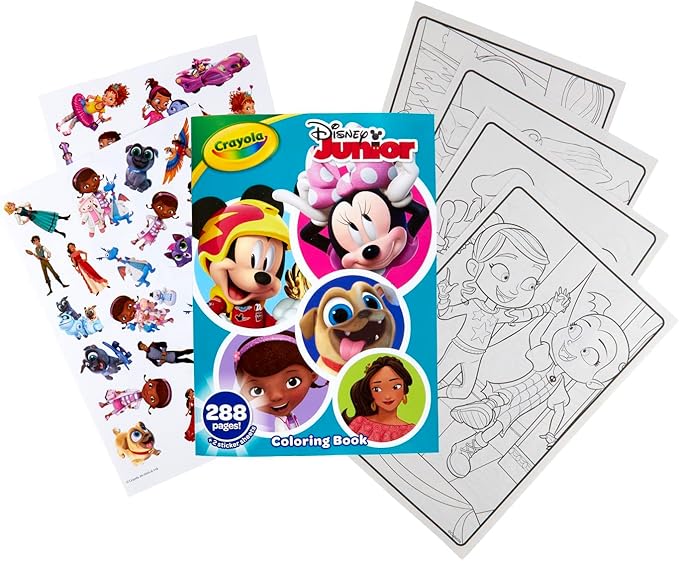 Crayola Disney Coloring Book, Disney Jr. Gift, 288 Pages, Ages 3, 4, 5, 6