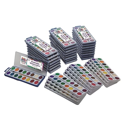 S&S Worldwide Color Splash! Washable Watercolor 16-Color Mega Pack (Pack of 36)