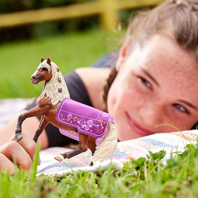 Schleich Horse Club Paso Fino Stallion Show Horse Figurine Toy - Realistic Detailed Show Horse Toy with Saddle Cover and Real Horse Details, for Boys and Girls, Gift for Kids Ages 5+