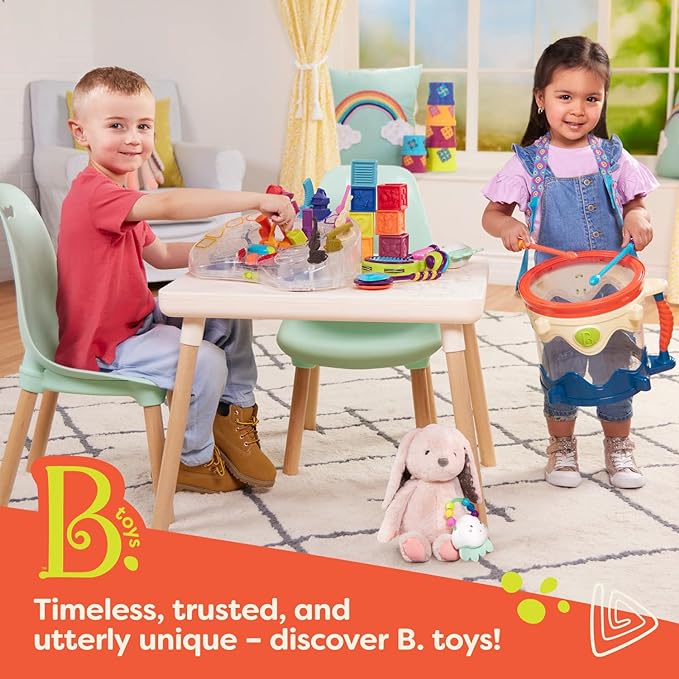B. toys - Interactive Yellow School Bus Toy with Lights, Sounds & Dancing Passengers - Educational Vehicle Playset for Toddlers & Kids with 5 Figures - Auto-Off Battery Feature, Ages 18+ Months