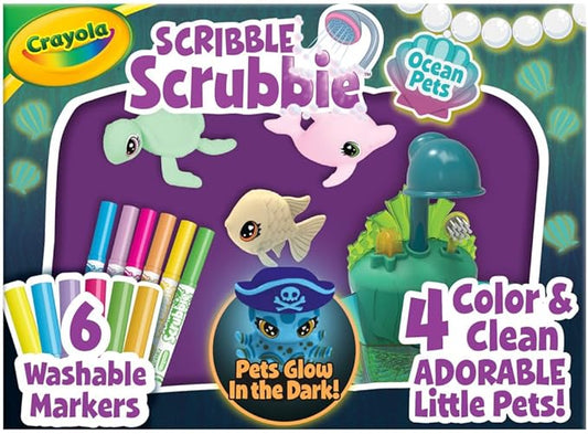 Crayola Scribble Scrubbie Glow Lagoon Pets, Sea Animal Toys, Gifts for for Boys & Girls, 3+