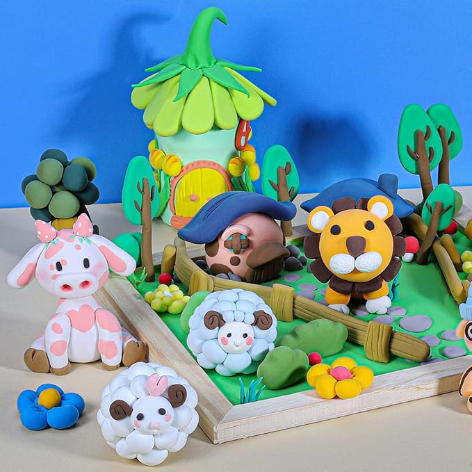 Modeling Clay Kit - 24 Colors Air Dry Ultra Light Clay, Safe & Non-Toxic, Great Gift for Kids.