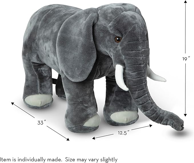 Melissa & Doug Giant Elephant - Lifelike Stuffed Animal (over 3 feet long)