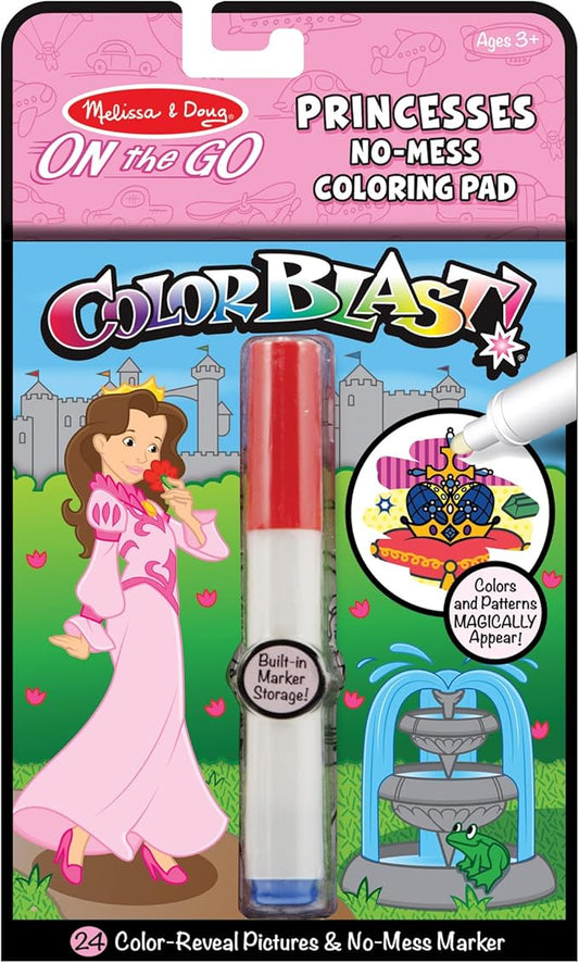 Melissa & Doug On the Go ColorBlast! Activity Book - Princess (24 Pages) - FSC Certified