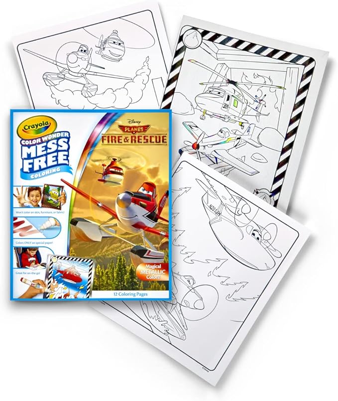 Crayola Planes Fire and Rescue Color Wonder Refill, 12 Mess Free Coloring Pages, Gift for Kids