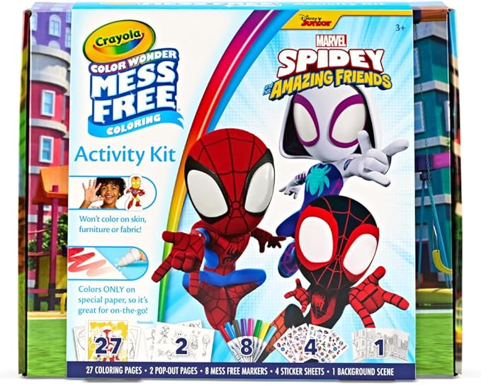 Crayola Color Wonder Spidey and His Amazing Friends Kit, Mess Free Coloring, Spiderman Coloring Pages & Stickers, Spiderman Toy, Kids Gift