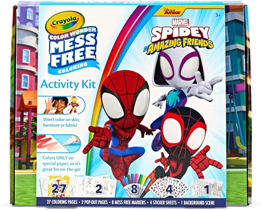 Crayola Color Wonder Spidey and His Amazing Friends Kit, Mess Free Coloring, Spiderman Coloring Pages & Stickers, Spiderman Toy, Kids Gift