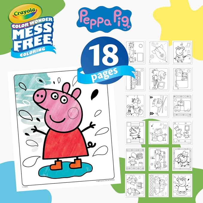 Crayola Peppa Pig Color Wonder Activity Set, Mess Free Peppa Pig Coloring Pages for Toddlers, Peppa Pig Toys, Toddler Gifts