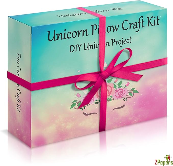 Make Your Own Unicorn Pillow Kit Arts and Crafts for Girls (No Sew), DIY Unicorn Craft Girl Ages 3 4 5 6 7 8 9 10 Years Old, Unicorn Gifts for Girls, Birthday Present, Toys For Girls, Kids Crafts
