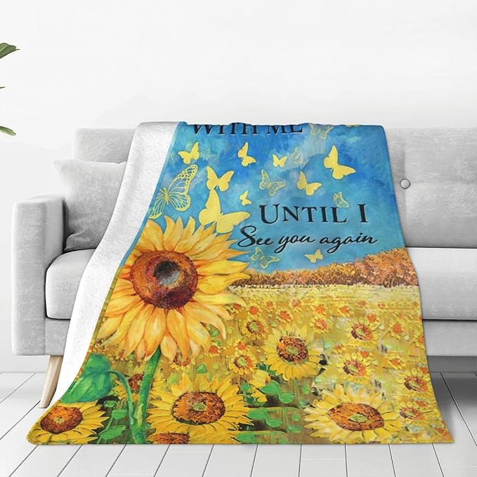 Sunflower Blanket Sunflower Gifts for Women Throw Blanket Bedding Decor Sunflower Decorations Plush Lightweight Warm Soft Thick Flannel Fleece Blanket for Bed Office Sofa Couch 60"X80"