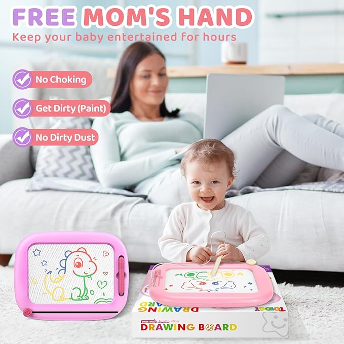 Officygnet Toddler Toys for 1 2 3 Year Old Girls, 2 Pack Magnetic Drawing Board for Kids, Doodle Board for Toddler 1-2 & 2-3, Learning Toys for Toddler Age 1-3, Christmas Birthday Gifts for Baby Girls