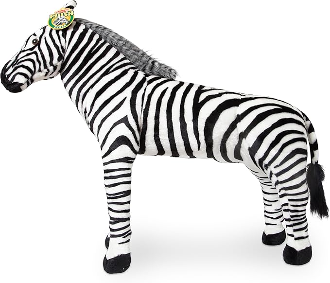 Melissa & Doug Giant Striped Zebra - Lifelike Stuffed Animal (nearly 3 feet tall)