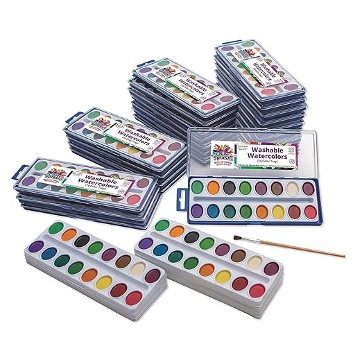 S&S Worldwide Color Splash! Washable Watercolor 16-Color Mega Pack (Pack of 36)