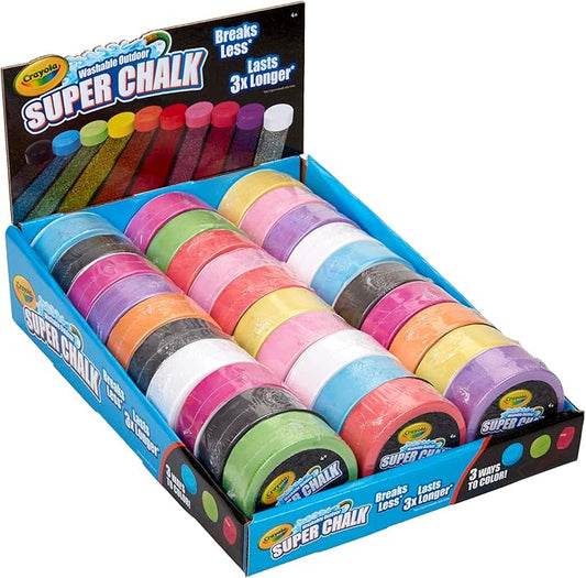 Crayola Washable Outdoor Super Chalk Tray, 30 Count