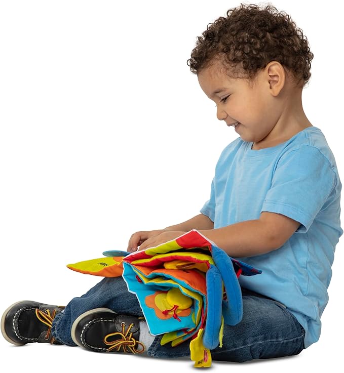 Melissa & Doug K’s Kids My First Activity Book 8-Page Soft Book for Babies and Toddlers - Early Learning Developmental Plush Soft Activity Book