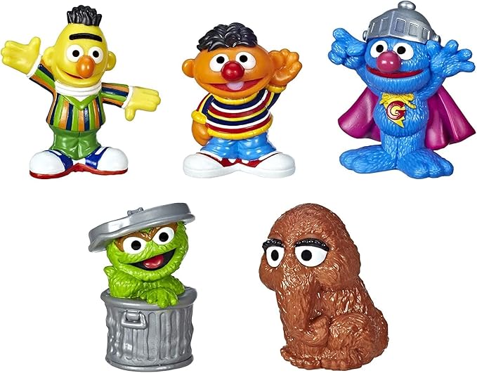 Sesame Street Neighborhood Friends Includes 5 Figures, 3-inches, Classic Collectibles Pack for Toddlers, Great Toy for Kids 18 Months and Up