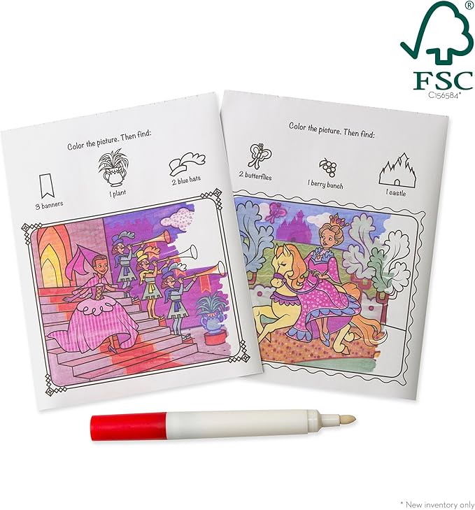Melissa & Doug On the Go ColorBlast! Activity Book - Princess (24 Pages) - FSC Certified