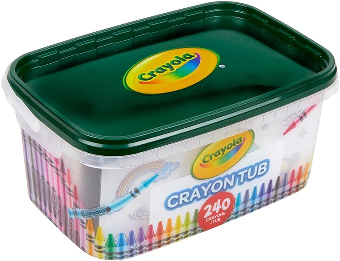 Crayola Crayon Tub (240ct), Bulk Crayon Set, Kids Coloring & Art Supplies, Crayons for Kids, Gifts for Boys & Girls, Ages 3 + [Amazon Exclusive]