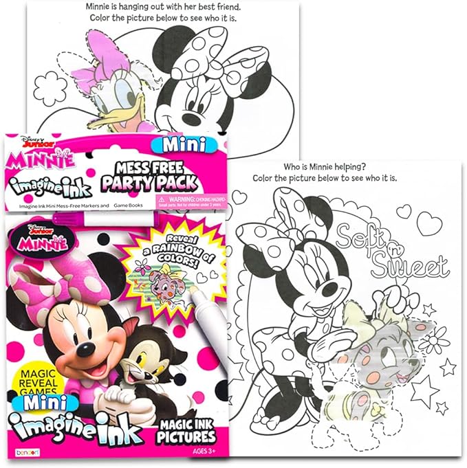 Disney Minnie and Mickey Mouse Imagine Ink Book Bundle with Mickey Mouse Stickers and Mess-Free Markers
